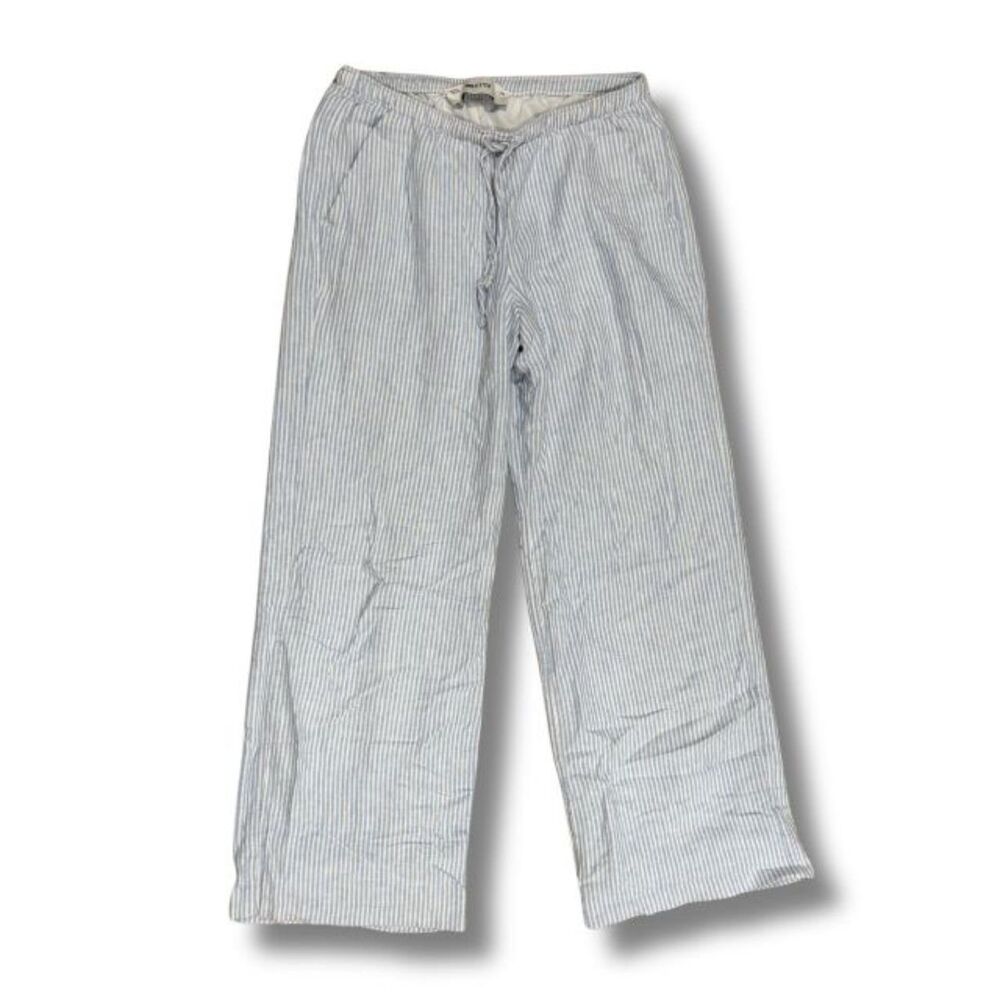 Hollister Wide-Leg Striped Trouser - Blue and White, XS
